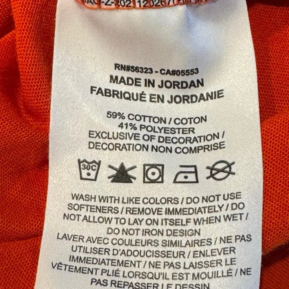 Nike Dri Fit Orange Tee Size Medium Athletic Logo Swoosh Shirt - Picture 6 of 9